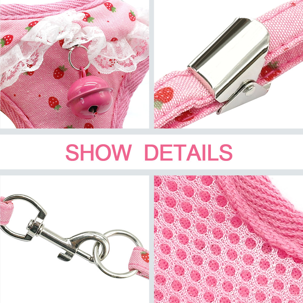 Chest harness bell dog leash