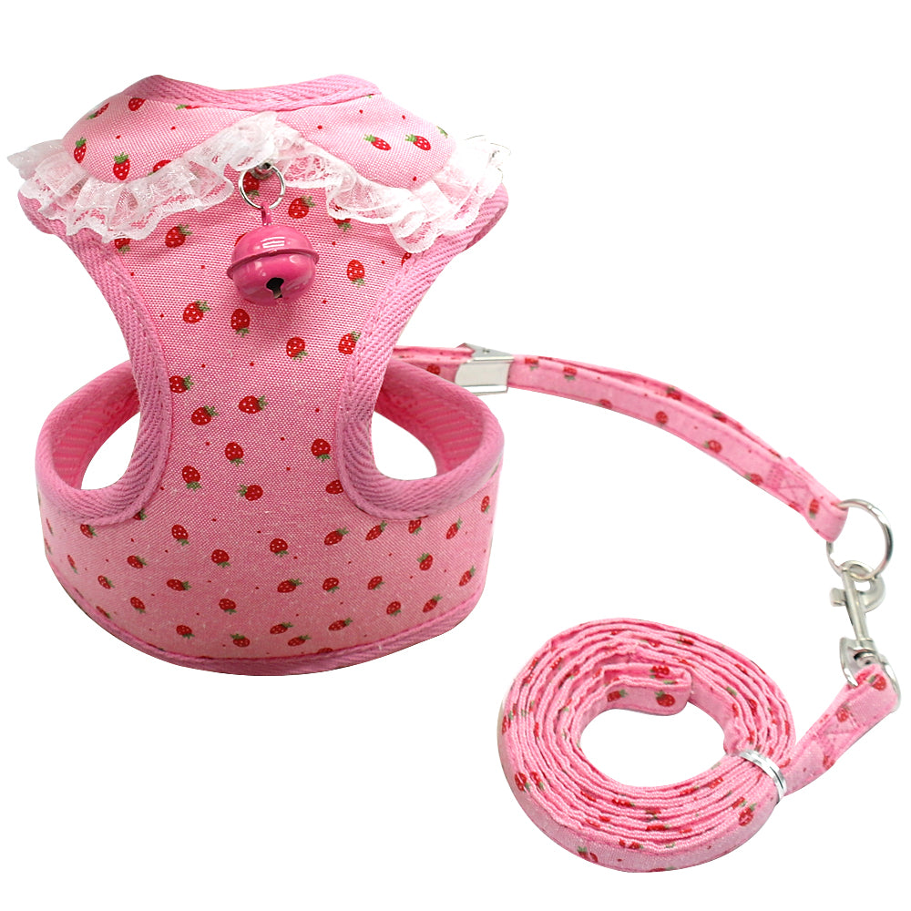 Chest harness bell dog leash