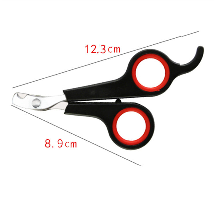 Pet nail clippers shaped like scissors