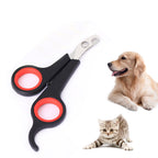Pet nail clippers shaped like scissors