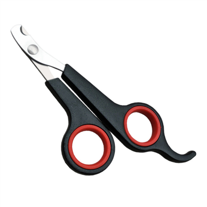 Pet nail clippers shaped like scissors