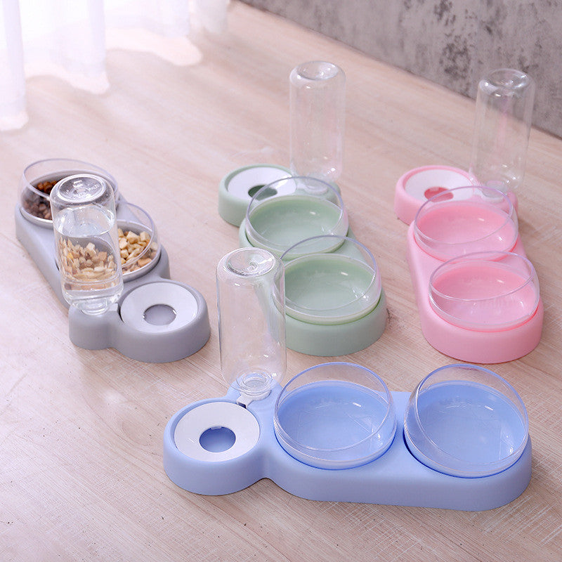 Pet Bowl Automatic Food Bowl With Water Fountain