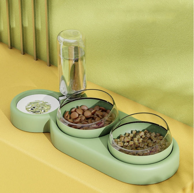 Pet Bowl Automatic Food Bowl With Water Fountain